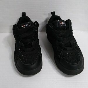 Lucky Step Black Sparkle Rhinestone Fashion Sneakers Size 8 *NWOT*
